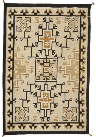 Lot 23: A Navajo/Diné Teec Nos Pos Rug, mid 20th Century $800-$1200 Sold $3125