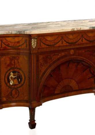 Lot 1198: An English marquetry buffet, $2,000-3,000 Sold: $8,125
