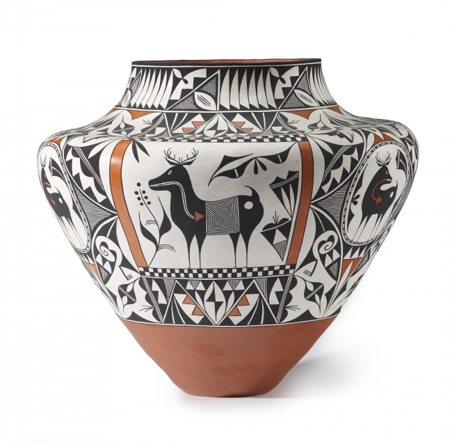 Lot 5164: A Debbie Garcia Brown Acoma Pottery Olla, 4th Quarter 20th Century $1,500-$2,500