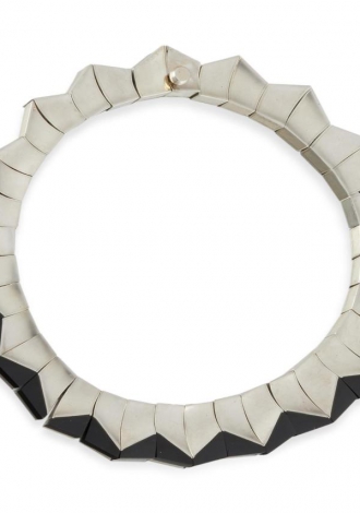 Lot 3258: An Antonio Pineda Silver and Obsidian Necklace SOLD $2,625