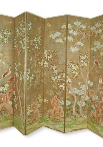 Lot 3195: A Japanese-style ‘Nihonga’ Byobu Folding Screen, circa 1975 $2,000-$3,000 SOLD $6,250