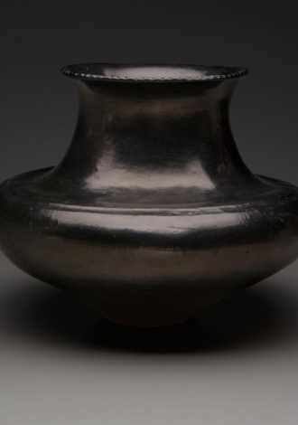 Lot 51: A Large Blackware Santa Clara Pottery Olla $600-$800 Sold: $8,450.00