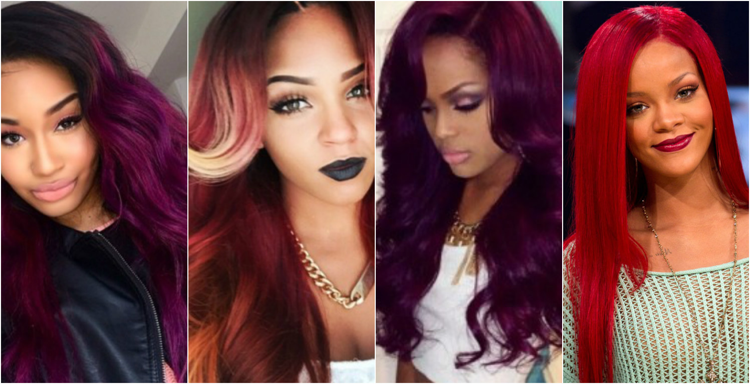 Tintes de fantasía para morenas: morado o rojo