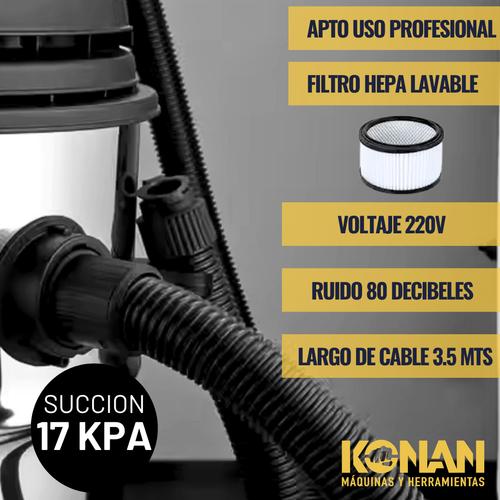 Aspiradora 15lt Polvo Y Liquidos 1200w Konan Funcion Soplar