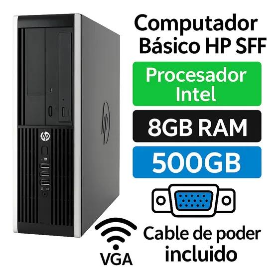 Pc Computador Basico Hp Sff 8gb Disco 500gb Wifi Oficina (Reacondicionado)
