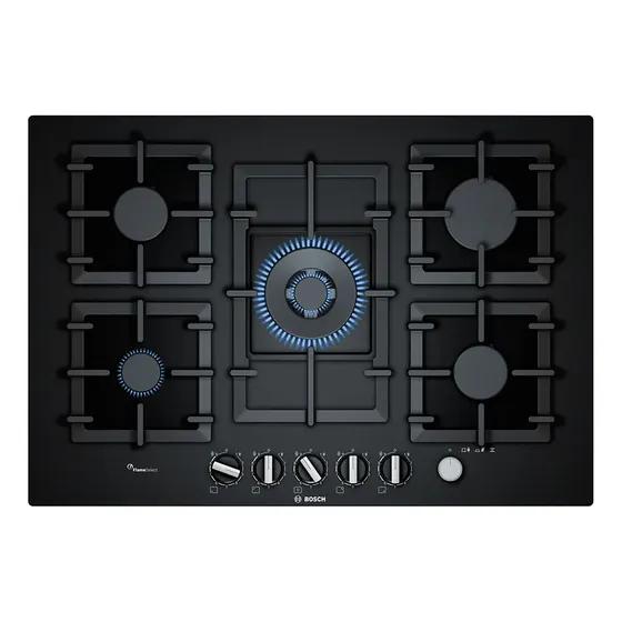 Encimera A Gas Bosch 75cm 5 Quemadores Negro