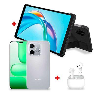 Combo Celular Honor H600e 5G 512 GB 6,6 Velvet Grey + Tablet Honor Pad X7 5504AEHH Snapdragon ® 685 4 GB RAM 128 GB 8,7 Gris + Audifonos On Ear Honor X7e Active Blanco