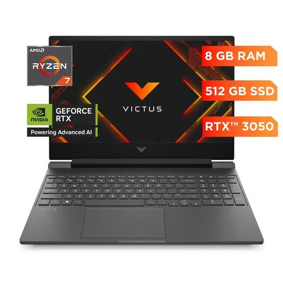 Notebook Gamer Victus by HP 15-fb3018la AMD Ryzen 7 8 GB RAM RTX 3050 512 GB SSD 15.6" FHD 144 Hz