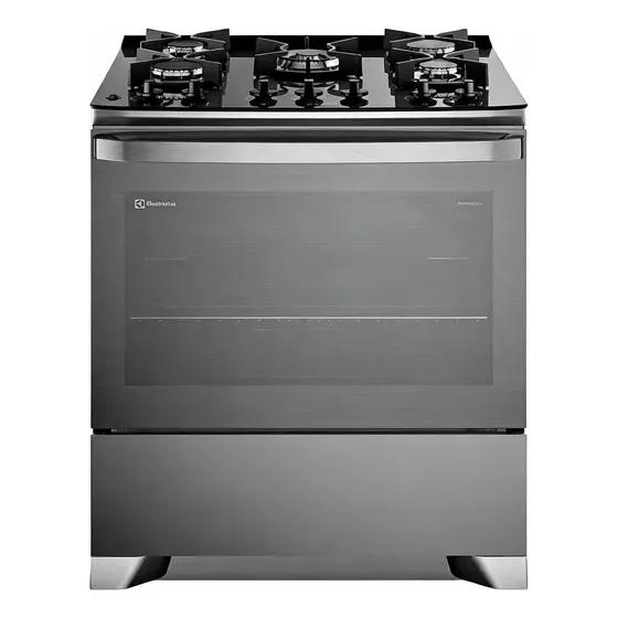 Cocina a Gas 5 Platos Parrillas Hierro Fundido F5EPG Glass
