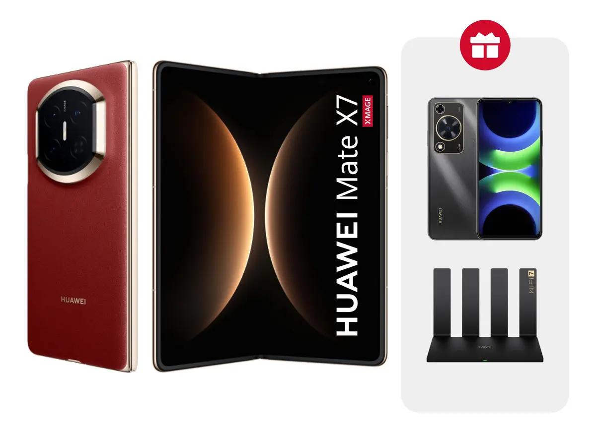 Celular Huawei Mate X7 16gb+512gb Rojo +Nova Y72s +Router Wifi BE3 Pro