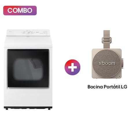 Secadora LG Carga Superior con con AI Sensor DryTM (Inteligencia Artificial) con Perilla + Panel LED tactil 22kg - Blanco - DT22EWTX + LG xboom Mini by will.i.am | bocina portatil y compacta para tu estilo de vida