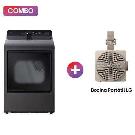 Secadora LG Carga Superior con AI Sensor DryTM (Inteligencia Artificial) con Perilla + Panel LED tactil 22kg - Negro Platino - DT22PBTX + LG xboom Mini by will.i.am | bocina portatil y compacta para tu estilo de vida