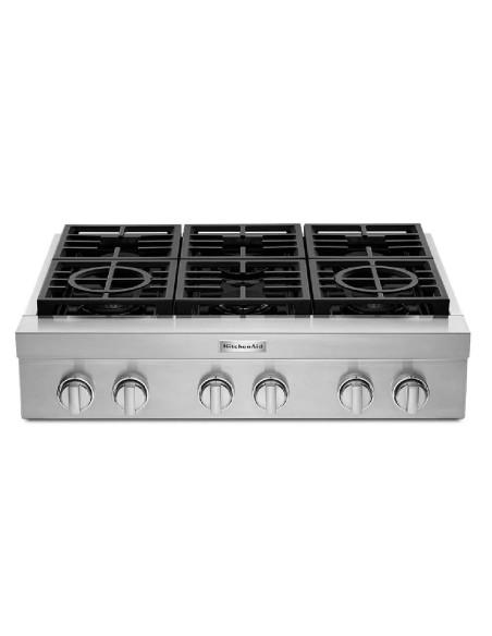 Parrilla profesional KitchenAid de 6 puestos a Gas KCGC506JSS