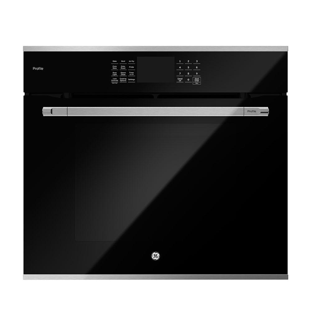 Horno de empotrar GE 80 cms de conveccion a Gas Natural HGP8050K1 Acero inoxidable con vidrio negro