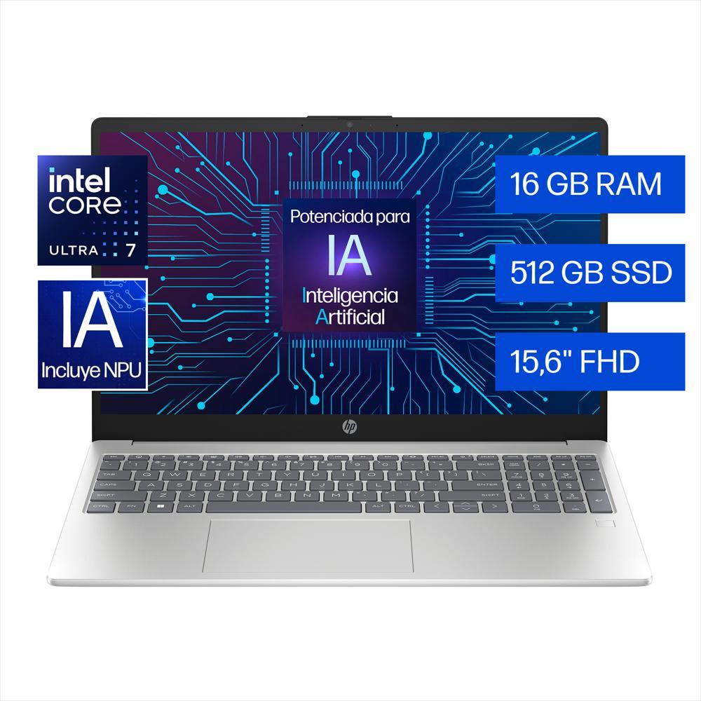 Computador Portatil HP 15" Pulgadas fd2078la Tactil - Intel Core Ultra 7 - RAM 16GB - Disco SSD 512GB - Plateado