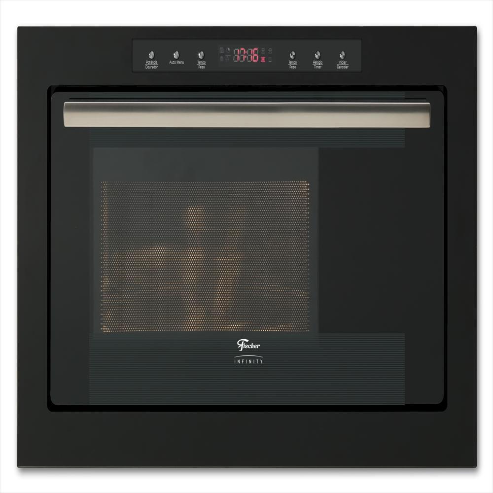 Horno Micro Ondas 25L Empotrar Con Dorador Marca Fischer Color Negro