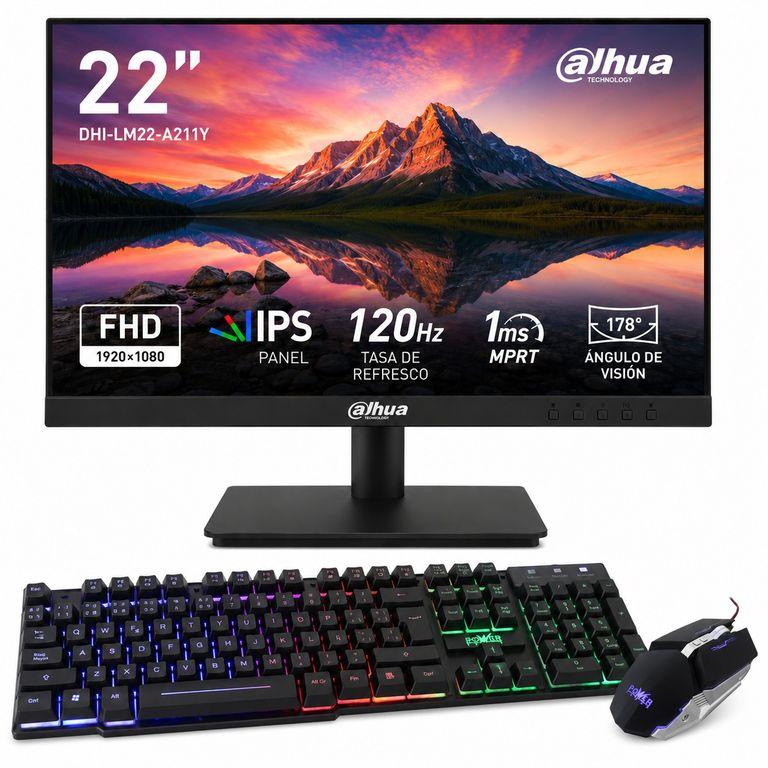 MONITOR 22 LM22-A211Y - PANEL IPS ELED - FULL HD 120HZ - 1MS - HDMI - VGA + COMBO 2 EN 1
