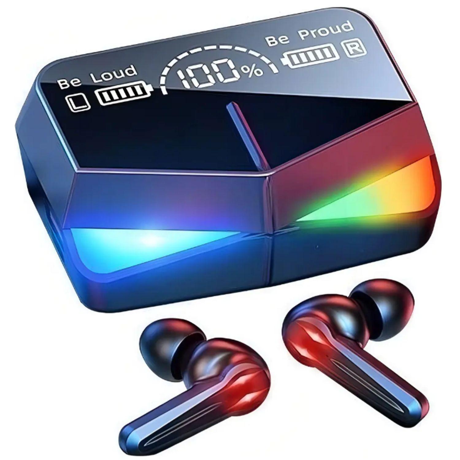 Auriculares Bluetooth 5.0 Inalambricos M28 Tws Game Sports C Color Negro Luz RGB