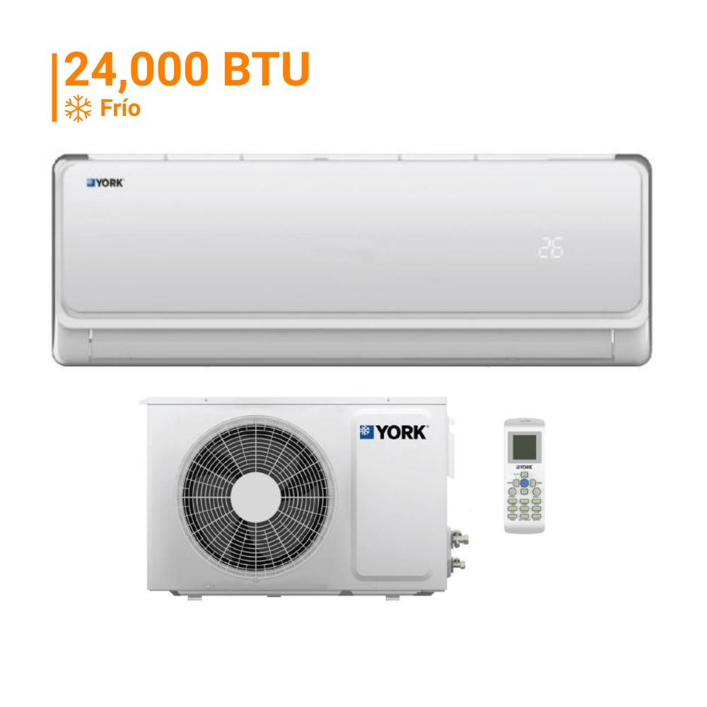 Aire Acondicionado Split Pared York R410A 24000 BTUh Blanco