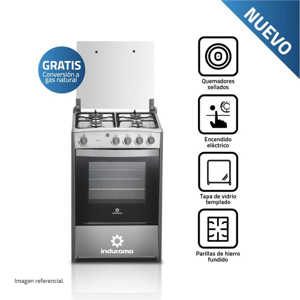 COCINA A GAS INDURAMA CORUÑA QZ 4 HORNILLAS