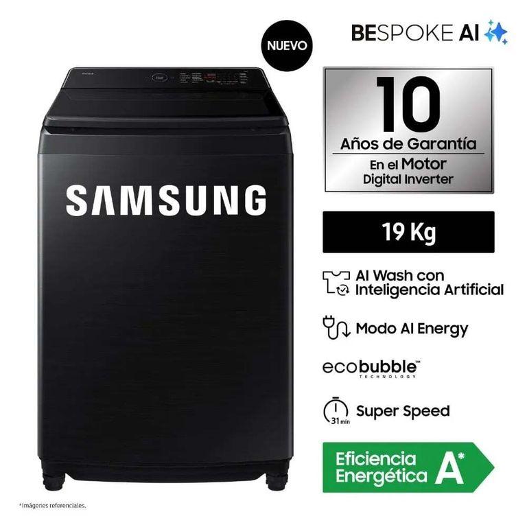 Lavadora Ai Wash Ecobubble¿ 19kg Negra Wa80f19s8bpe