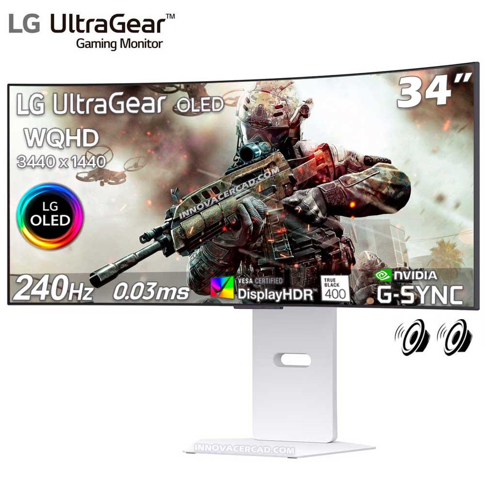 Monitor curvo inteligente para juegos LG UltraGearTM OLED WQHD de 34 pulgadas y 240 Hz | webOS, 0,03 ms (GtG), 240 Hz, DisplayHDR True Black 400
