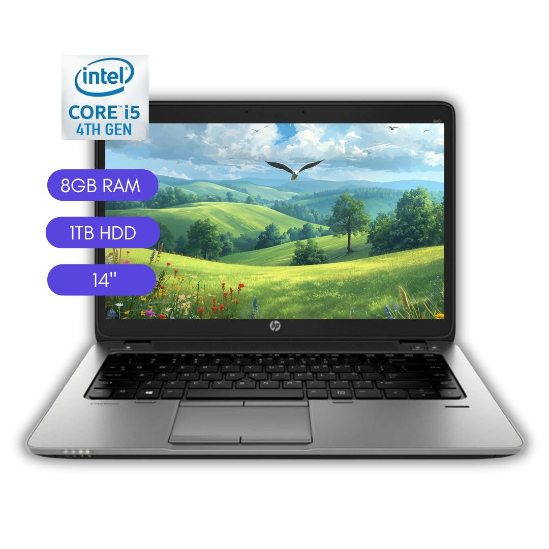LAPTOP HP ELITEBOOK 840 G1 CORE I5 4ª GENERACION / 8GB RAM / 1TB HDD / 14' GRIS