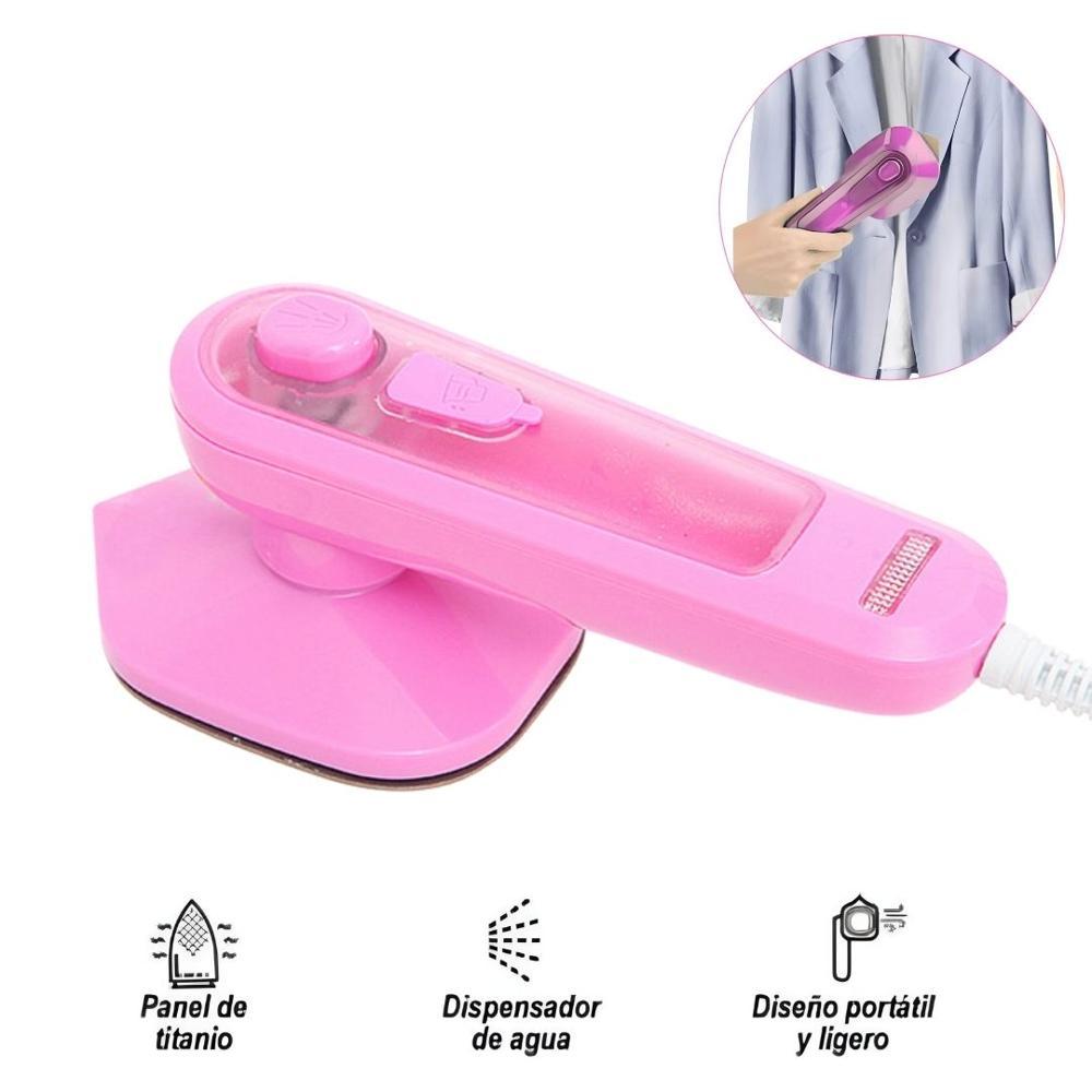 Plancha a Vapor Electrica para Ropa Planchado Vertical Horizontal Portatil Antiadherente - Rosado