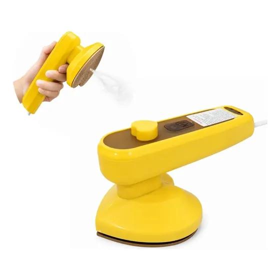 Plancha de Corazon a Vapor Electrica Planchado Ropa Vertical Horizontal Antiadherente Amarillo