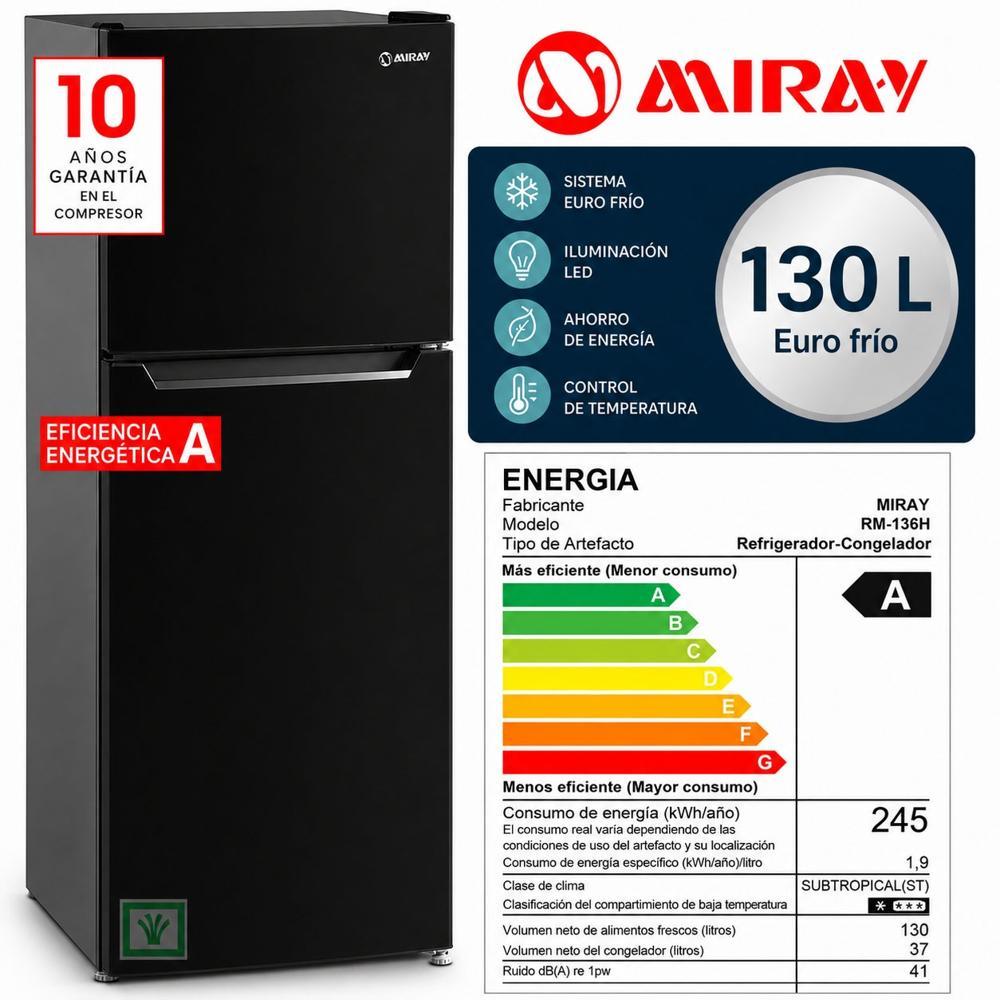 Refrigeradora Miray RM-136H Eurofrio 130L Silver