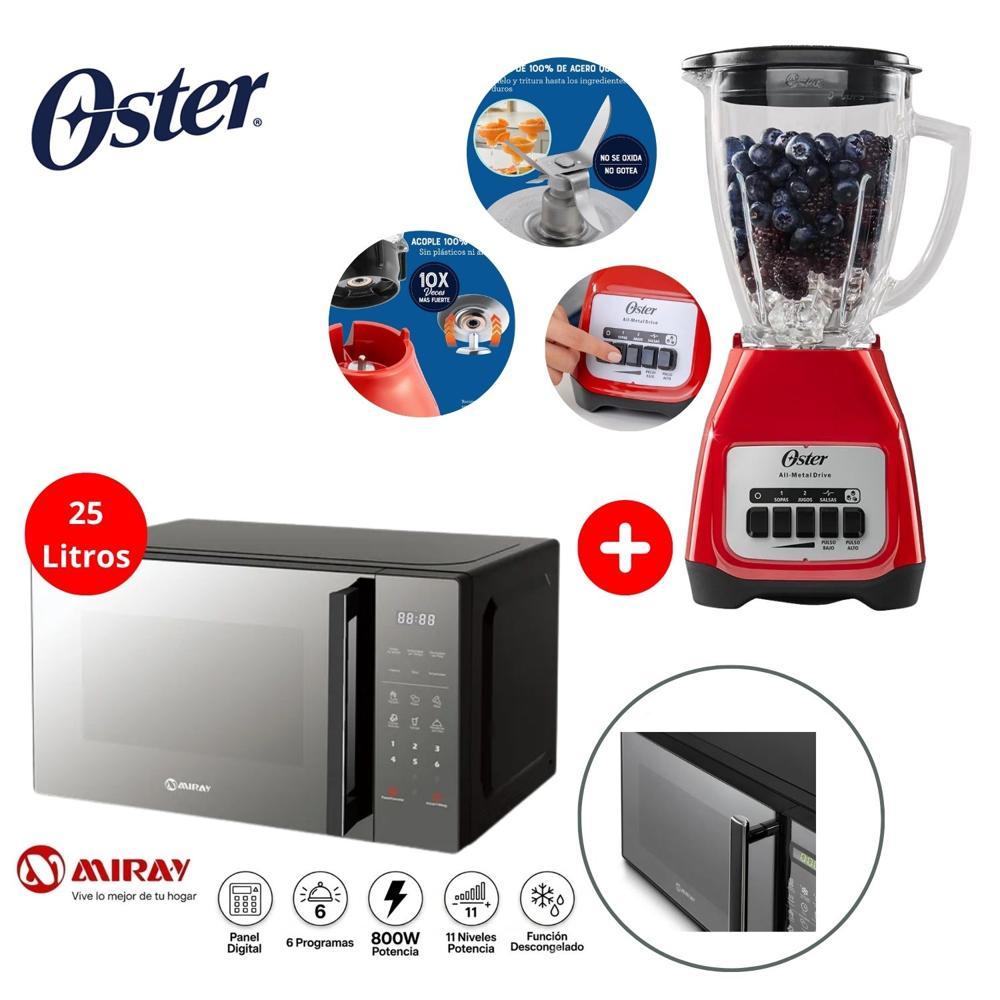 Combo Horno Microondas de 25 Litros y Licuadora Potente Oster
