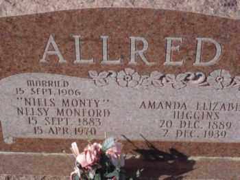 ALLRED, NELSY MONFORD (NIELS MONTY) - Graham County, Arizona | NELSY MONFORD (NIELS MONTY) ALLRED - Arizona Gravestone Photos