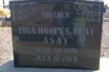 ASAY, ZINA - Graham County, Arizona | ZINA ASAY - Arizona Gravestone Photos