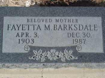 BARKSDALE, FAYETTA M. - Graham County, Arizona | FAYETTA M. BARKSDALE - Arizona Gravestone Photos