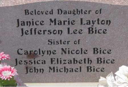 BICE, HALYCON MARIE - Graham County, Arizona | HALYCON MARIE BICE - Arizona Gravestone Photos