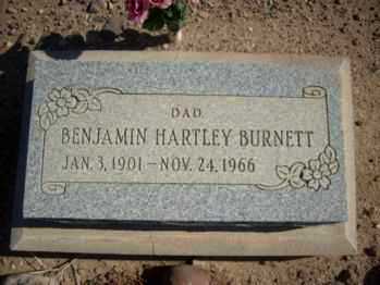 BURNETT, BENJAMIN HARTLEY - Graham County, Arizona | BENJAMIN HARTLEY BURNETT - Arizona Gravestone Photos