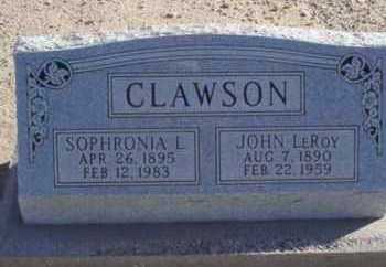 CLAWSON, JOHN LEROY - Graham County, Arizona | JOHN LEROY CLAWSON - Arizona Gravestone Photos