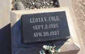 COLE, LEOTA VIRGINIA - Graham County, Arizona | LEOTA VIRGINIA COLE - Arizona Gravestone Photos