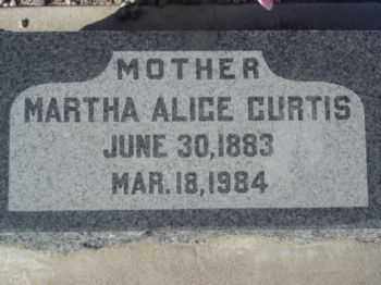 CURTIS, MARTHA ALICE - Graham County, Arizona | MARTHA ALICE CURTIS - Arizona Gravestone Photos