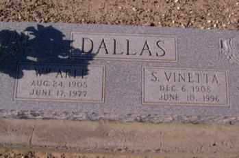 JAMES DALLAS, SARAH VINETTA - Graham County, Arizona | SARAH VINETTA JAMES DALLAS - Arizona Gravestone Photos