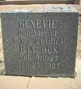 HANCOCK, GENEVIE - Graham County, Arizona | GENEVIE HANCOCK - Arizona Gravestone Photos