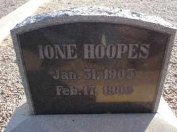 HOOPES, IONE - Graham County, Arizona | IONE HOOPES - Arizona Gravestone Photos