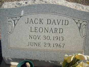 LEONARD, JACK DAVID - Graham County, Arizona | JACK DAVID LEONARD - Arizona Gravestone Photos