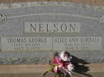 KIMBALL NELSON, ALICE ANN - Graham County, Arizona | ALICE ANN KIMBALL NELSON - Arizona Gravestone Photos