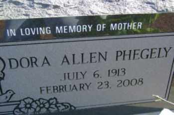 PHEGELY, DORA ALLEN - Graham County, Arizona | DORA ALLEN PHEGELY - Arizona Gravestone Photos