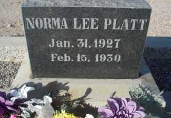 PLATT, NORMA LEE - Graham County, Arizona | NORMA LEE PLATT - Arizona Gravestone Photos