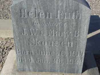 SKOUSEN, HELEN RUTH - Graham County, Arizona | HELEN RUTH SKOUSEN - Arizona Gravestone Photos