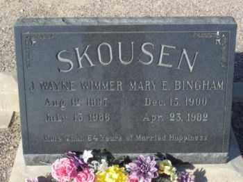 BINGHAM SKOUSEN, MARY ELIZABETH - Graham County, Arizona | MARY ELIZABETH BINGHAM SKOUSEN - Arizona Gravestone Photos