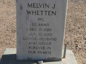 WHETTEN, MELVIN J. - Graham County, Arizona | MELVIN J. WHETTEN - Arizona Gravestone Photos
