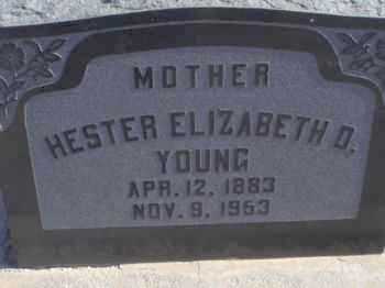 DAMERON YOUNG, HESTER ELIZABETH - Graham County, Arizona | HESTER ELIZABETH DAMERON YOUNG - Arizona Gravestone Photos